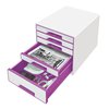 Module tiroirs Leitz WOW 5 tiroirs blanc/violet Photo