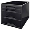 Module tiroirs Leitz WOW Cube A4 maxi 4 tiroirs noir Photo
