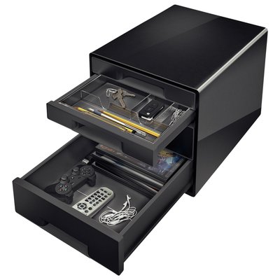Module tiroirs Leitz WOW Cube A4 maxi 4 tiroirs noir