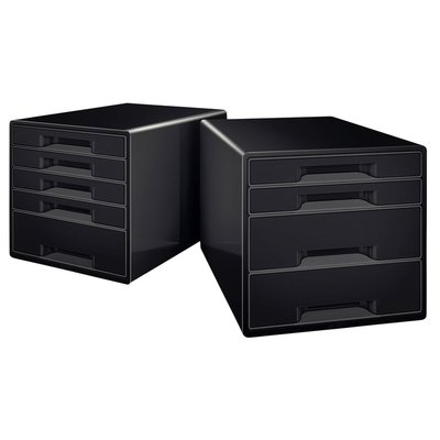 Module tiroirs Leitz WOW Cube A4 maxi 4 tiroirs noir
