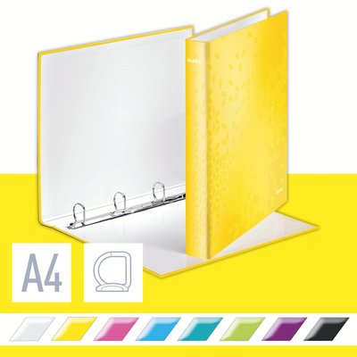Classeur Leitz WOW A4 Maxi 2 anneaux méc-D 25mm jaune