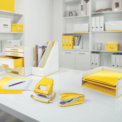 Classeur Leitz WOW A4 Maxi 2 anneaux méc-D 25mm jaune