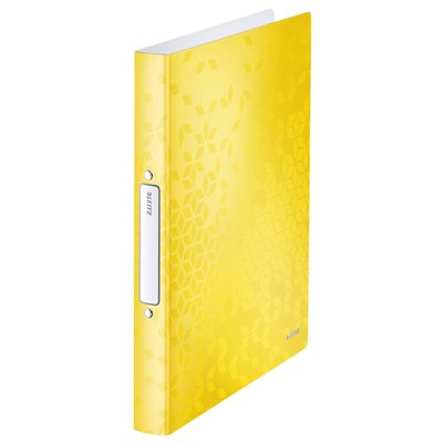 Classeur Leitz WOW A4 2 anneaux méc-O 25mm PP jaune