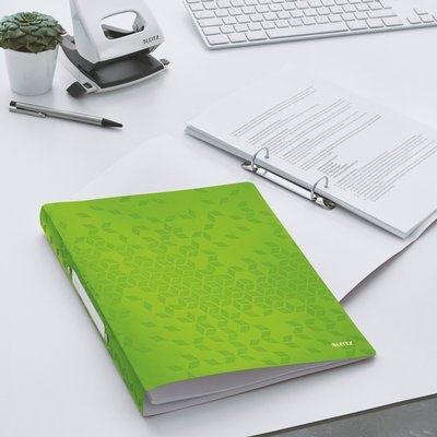 Classeur Leitz WOW A4 2 anneaux méc-O 25mm PP vert