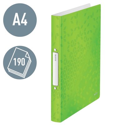 Classeur Leitz WOW A4 2 anneaux méc-O 25mm PP vert
