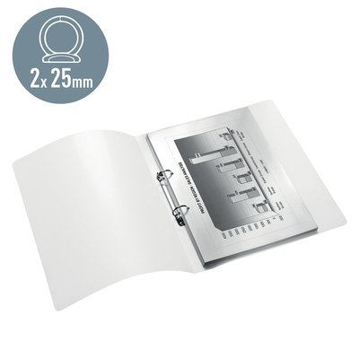 Classeur Leitz WOW A4 2 anneaux méc-O 25mm PP vert