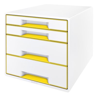 Ladenblok Leitz WOW CUBE 4 laden wit/geel