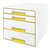 Ladenblok Leitz WOW CUBE 4 laden wit/geel