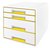 Ladenblok Leitz WOW CUBE 4 laden wit/geel