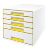 Bloc de classement Leitz WOW Cube 5 tiroirs blanc/jaune Photo