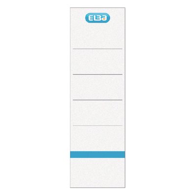 Etiquette dorsale Elba Large 59x190mm adhésive blanc/bleu 10 pièces