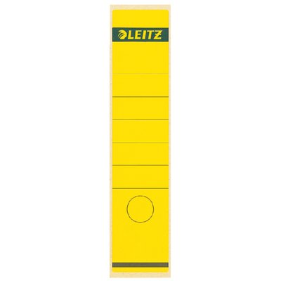 Rugetiket Leitz breed/lang 62x285mm zelfklevend geel 10 stuks