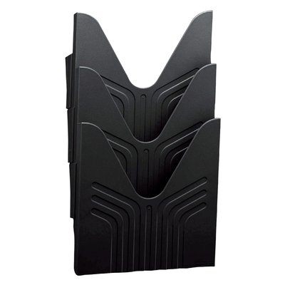 Porte-brochures Avery n° 144 mural folio haut 3 bacs noir 3 pièces