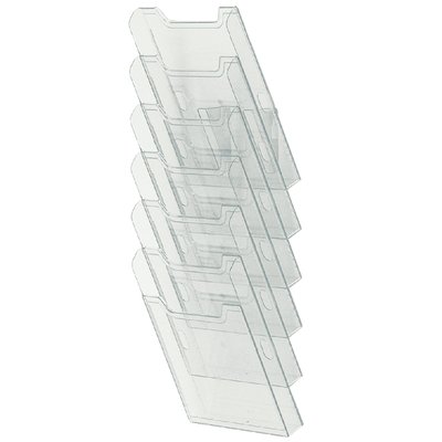 Porte-brochures Exacompta mural A4 6 compartiments portrait transparent