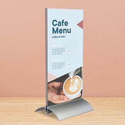 Présentoir Europel 1/3 A4 support en T acryl aluminium