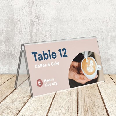 Porte-nom de table Europel en V 150x70mm acryl