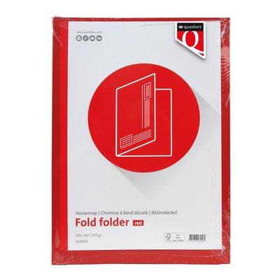 Chemise Quantore A4 bord décalé 250g rouge