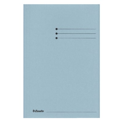 Dossiermap Esselte folio 3 kleppen manilla 275gr blauw