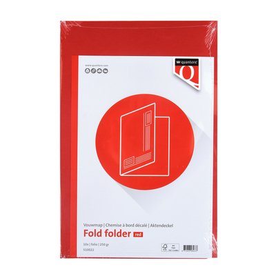 Vouwmap Quantore Folio ongelijke zijde 250gr rood
