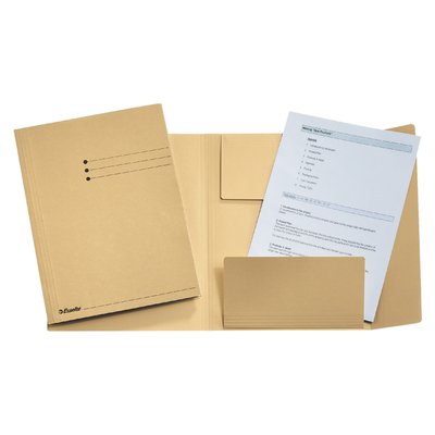 Dossiermap Esselte A4 3 kleppen manilla 275gr beige