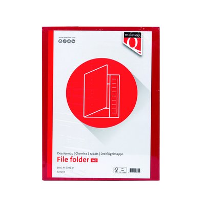 Chemise à 3 rabats Quantore A4 250g rouge