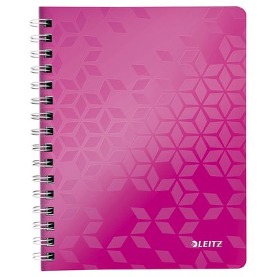 Cahier Leitz WOW A5 spirale ligné 160 pages rose