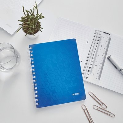 Cahier Leitz WOW A5 spirale ligné 160 pages bleu