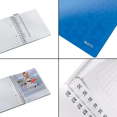 Cahier Leitz WOW A5 spirale ligné 160 pages bleu