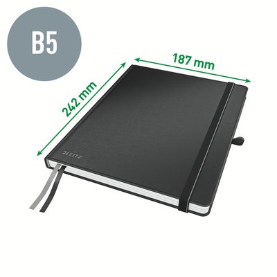 Cahier Leitz Complete 187x242mm ligné 160 pages 100g noir