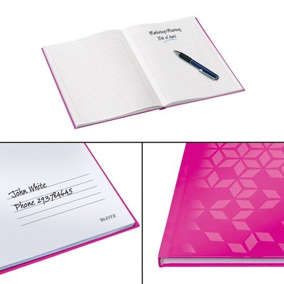 Cahier Leitz WOW A4 ligné 160 pages 90g rose