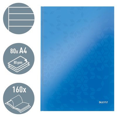Cahier Leitz WOW A4 ligné 160 pages 90g bleu