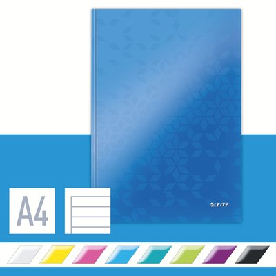 Cahier Leitz WOW A4 ligné 160 pages 90g bleu