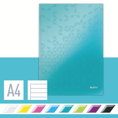 Notitieboek Leitz WOW A4 160 pagina's 90gr lijn ijsblauw
