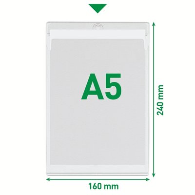 Insteekmap U-model Leitz Premium met ophangoog 0.20mm PVC A5 transparant 50 stuks