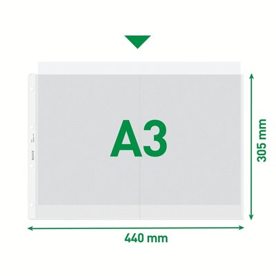 Showtas Leitz Premium copy safe 0.13mm PP A3 landscape transparant 50 stuks