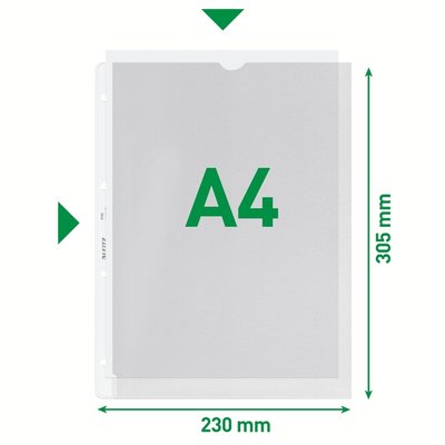 Pochette Leitz Premium A4 Copy safe avec découpe PP 0,13mm transparent 100 pièces
