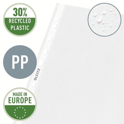 Pochette Leitz Premium Standard Copy safe A4 11 perfPP 0,085mm transparent 100 pièces