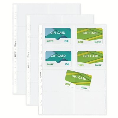 Pochette Leitz Premium pour cartes de visite Copy safe A4 PP transparent 10 pièces