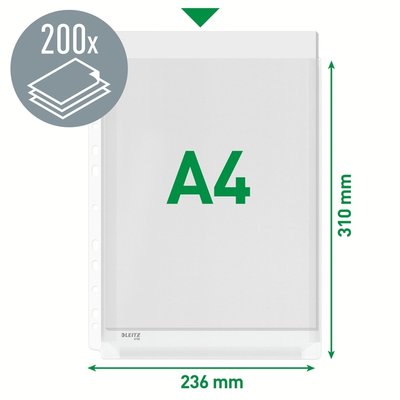 Pochette Leitz Premium Copy safe PVC 0,17mm à soufflet transparent 10 pièces