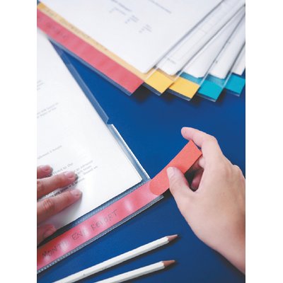 Insteekmap L-model Leitz premium A4 0.15mm PP gekleurde rand transparant 6 stuks