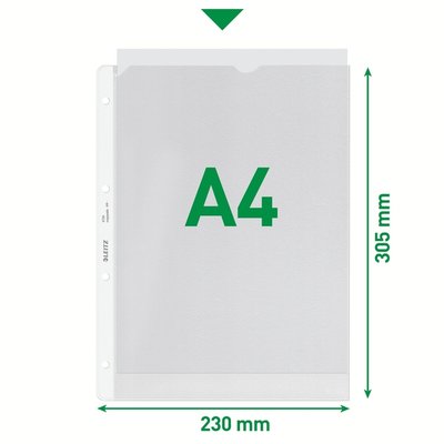 Pochette Leitz Premium Copy safe A4 4 perforations PP 0,13mm transparent 100 pièces