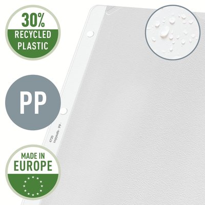 Pochette Leitz Premium Copy safe A4 4 perforations PP 0,13mm transparent 100 pièces