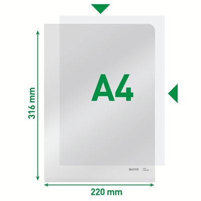 Insteekmap L-model Leitz Premium copy safe 0.15mm PVC A4 transparant 100 stuks