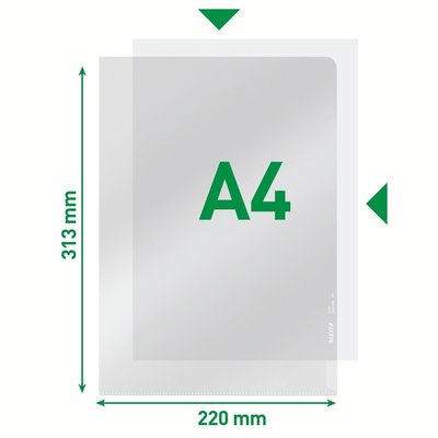 Insteekmap L-model Leitz Premium lasnaad copy safe 0.15mm PVC A4 transparant 100 stuks