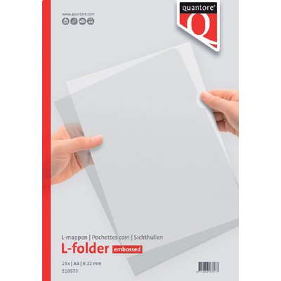 Insteekmap L-model Quantore A4 PP 0.12mm nerf 25 stuks