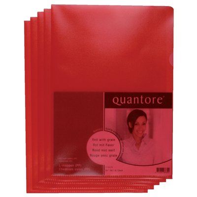 Insteekmap L-model Quantore A4 PP 0.12mm rood 25 stuks