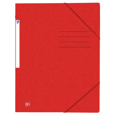 Elastomap Oxford Top File+ A4 3 kleppen 390gr rood