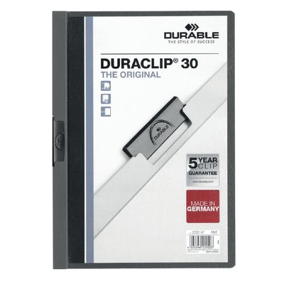 Chemise à clip Durable Duraclip A4 3mm 30 feuilles anthracite/gris