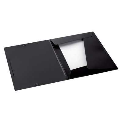 Elastomap Djois college file A4 3 klepppen PP zwart