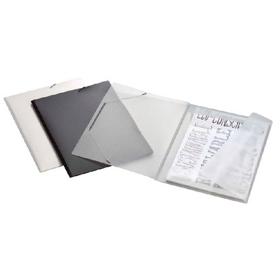 Elastomap Djois college file A4 3 klepppen PP zwart